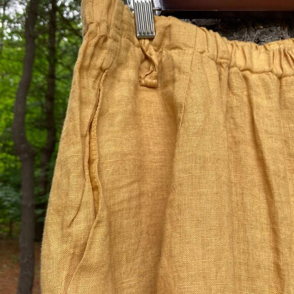 Unique 100% Linen Skirt (Harem Style), OS, yellow-mustard - Picture 8 of 12